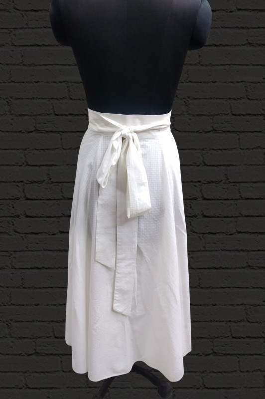 Cotton Silk Dobby Skirt WHITE