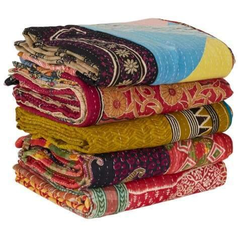 Vintage Cotton Kantha Throw / Bed Spread