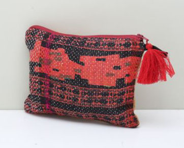 Vintage Cotton Gudari Kantha Pouch