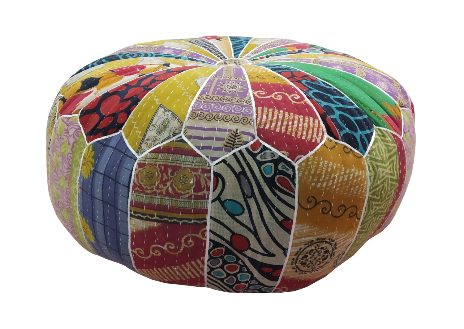 Vintage Cotton Kantha Patch Puff