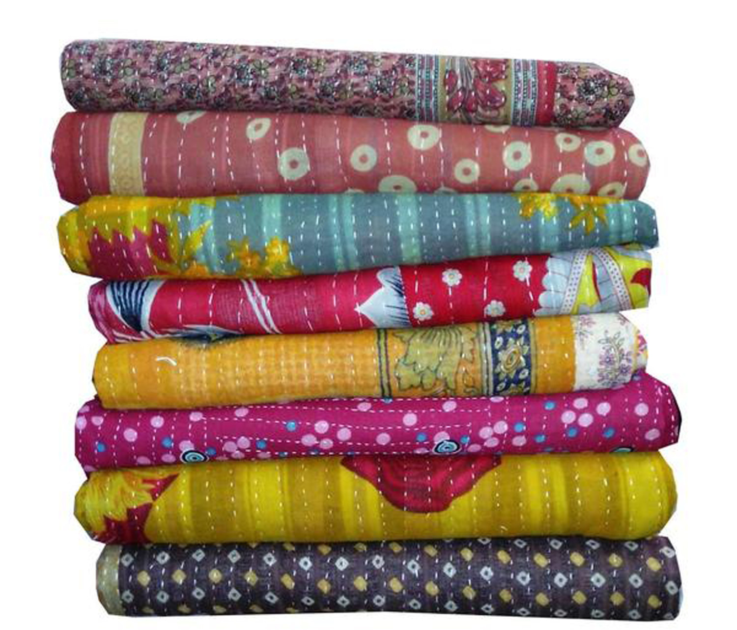 Vintage Cotton Gudari Kantha Throw / Bed Spread Multi