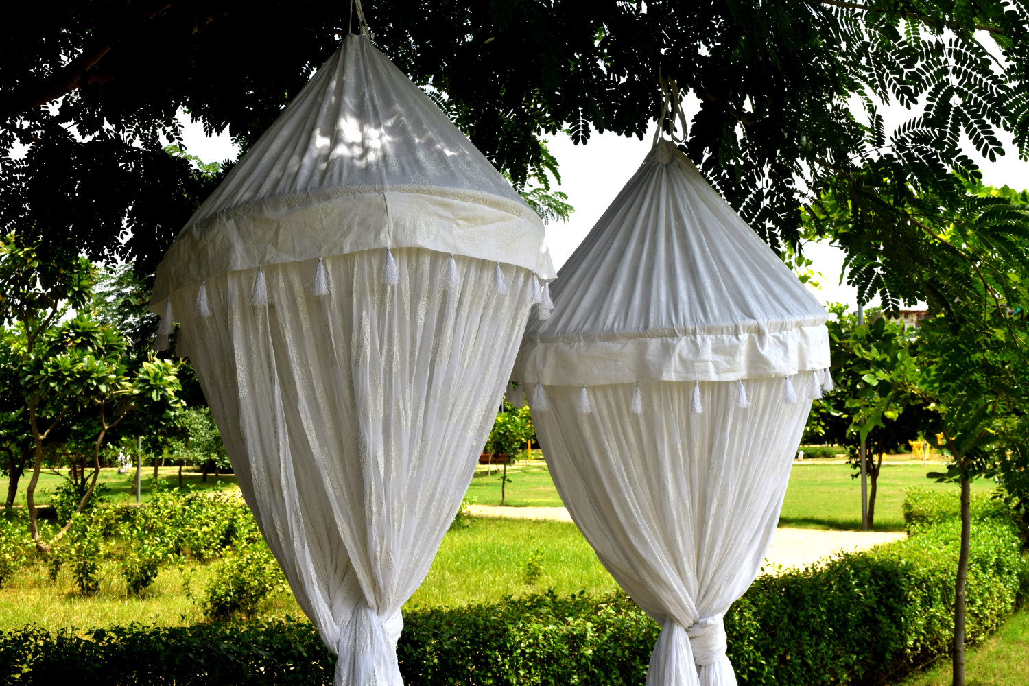 Cotton Round Mosquito New White With Tassels