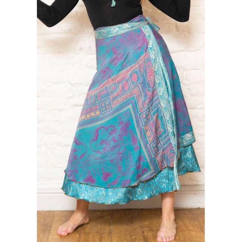Vintage Silk Saari Recycled Magic Skirt