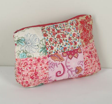 Cotton Printed Multi Patch Cosmetic Pouch With Tassel