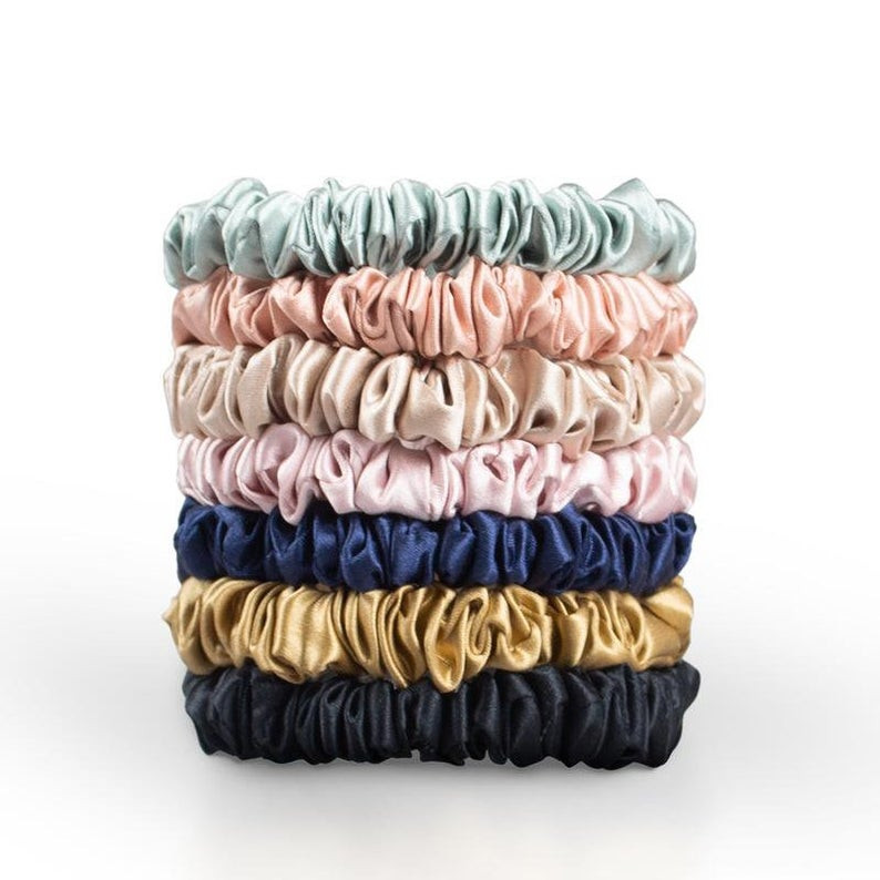Satin Silk Solid Dye Small Size Scrunchies