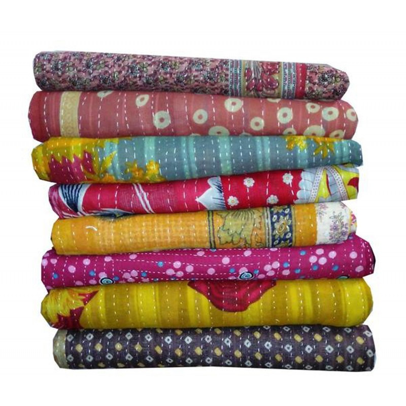 Vintage Cotton Gudari Kantha Throw / Bed Spread Multi