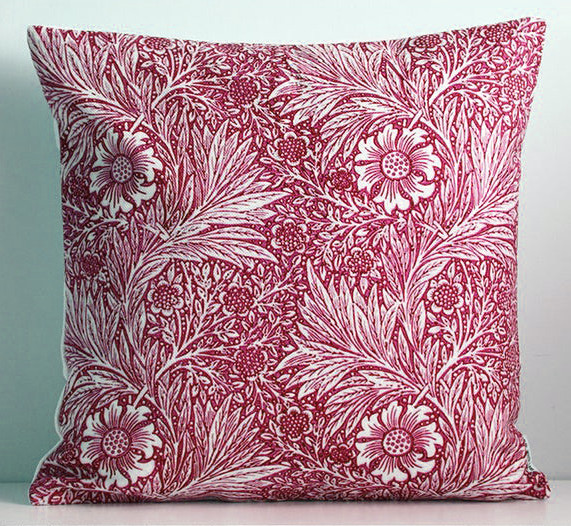 Cotton Linen Flower Printed Cushion Cover