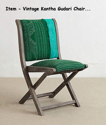 Vintage Cotton Kantha Gudri Chair