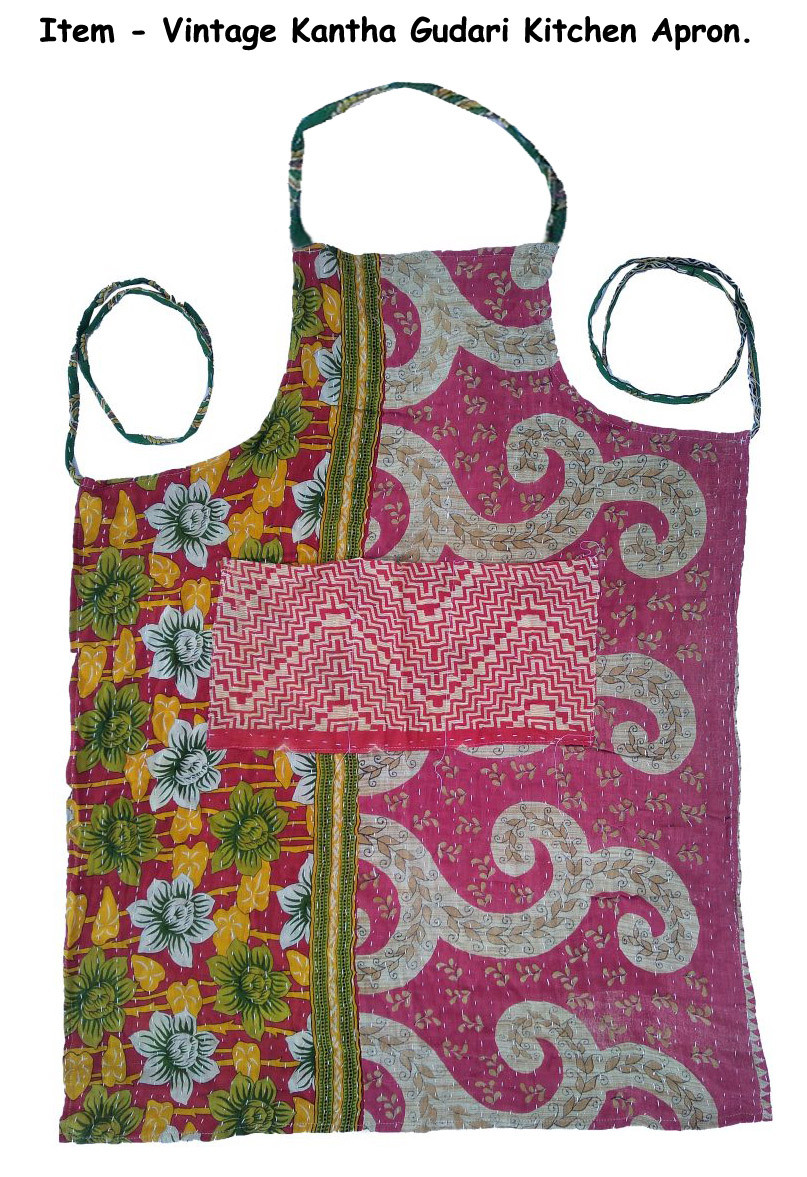 Vintage Cotton Kantha Gudari Apron