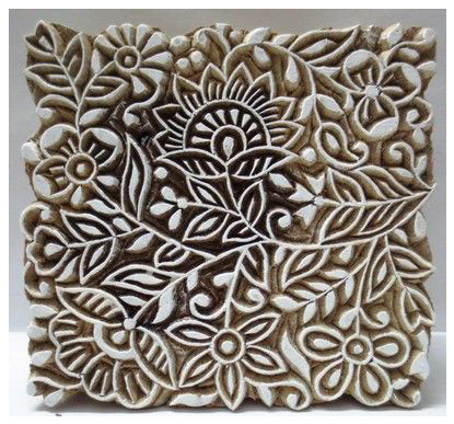 Vintage Wooden Hand Block flower Motif