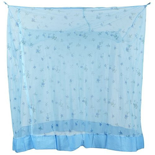 Nylon Net Square Printed Mosquito Net Blue