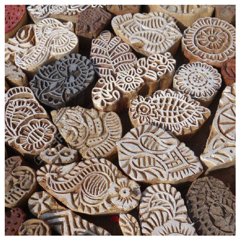 Wooden Vintage hand Block Small Assorted