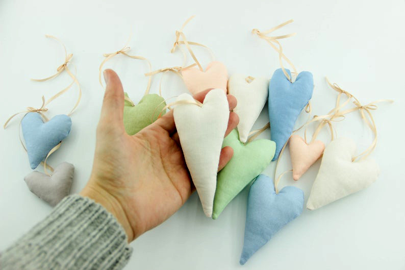 Heart of String In Solid Soft Color With Jute Dori