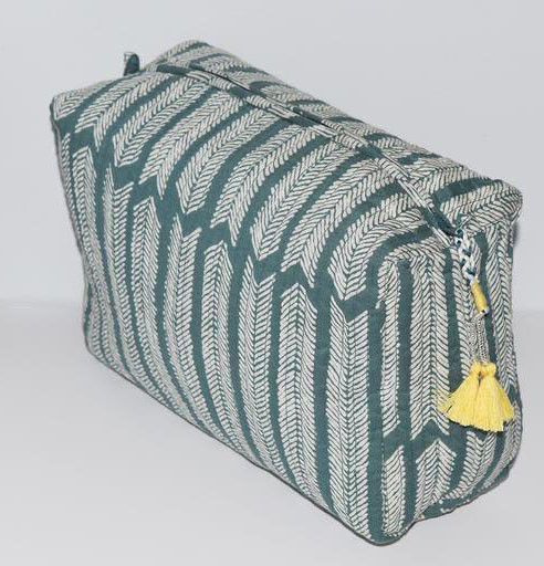 Cotton Printed Quilted Pouch