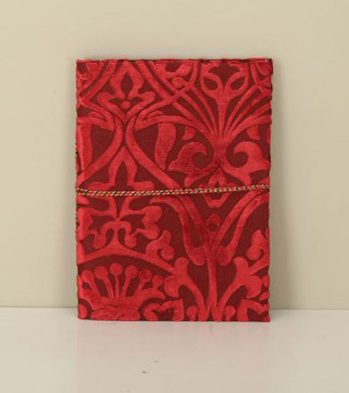 Burntout Velvet Fabric Diary With White Paper