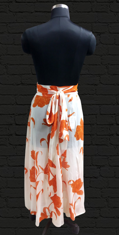 100% Silk Georgette Printed Wrap Skirt