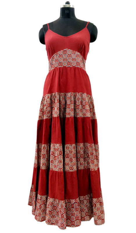 Cotton Print And Dye Sun Dress