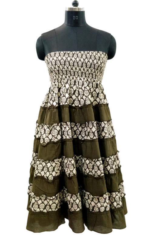 Cotton Printed Smoking Dress