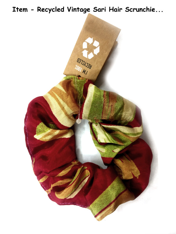 Vintage Recycled Sari Hair Scrunchies