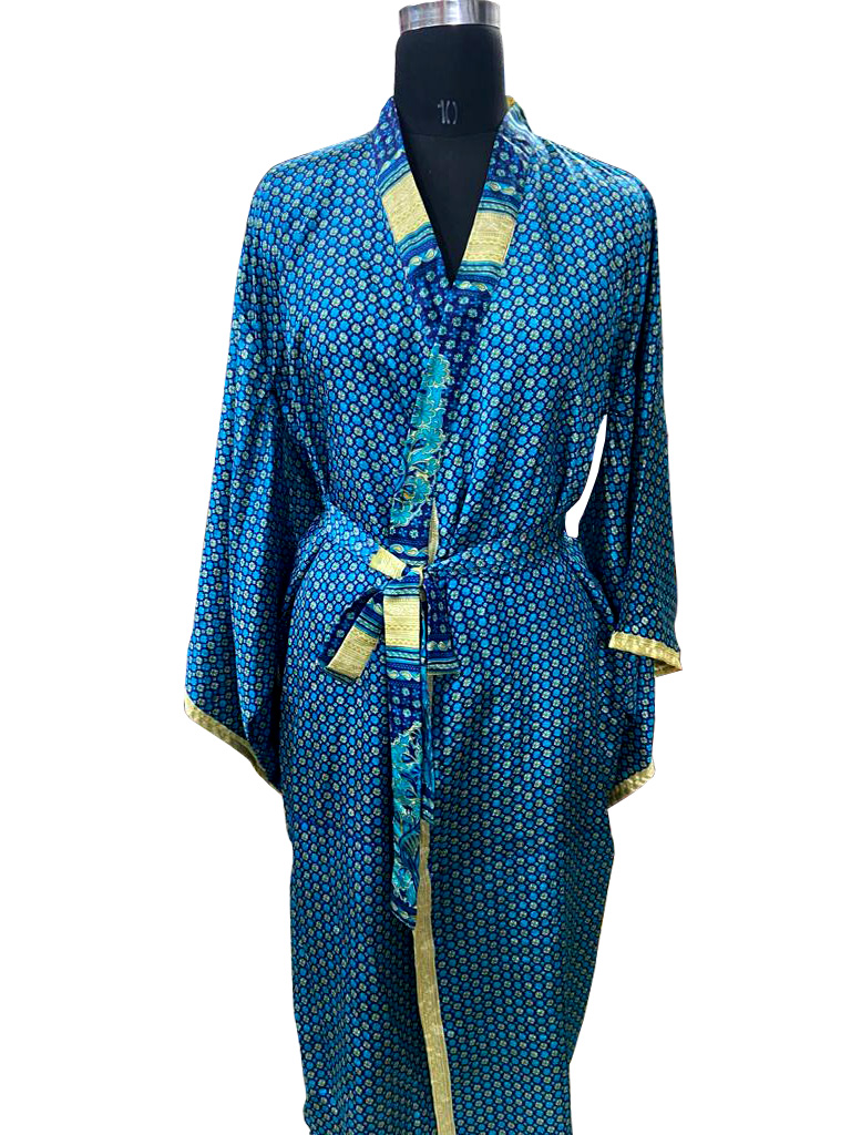Vintage Sari dressing gown / kimono ( AI - 03)